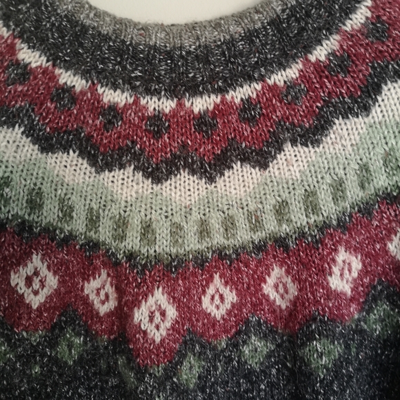 Vintage Fair Isle Wool Blend Crew Knit Sweater Alison H Collection Women… - Picture 3 of 16